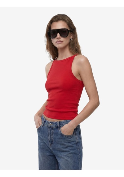 Koton Kaşkorse Kolsuz Pamuklu Slim Fit Askılı Kare Yaka Üst Kırmızı 6sak10388ek