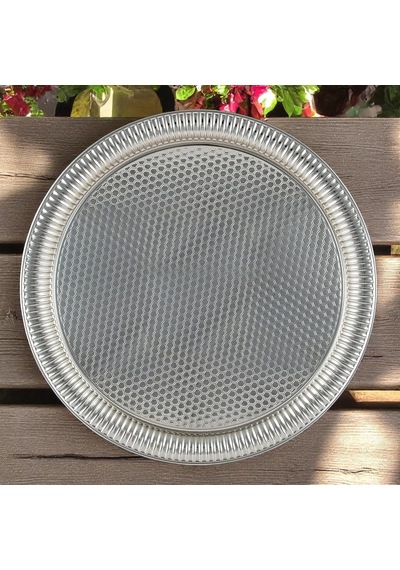 Osmanlı Motifli Yuvarlak Dövme Metal Servis Tepsisi 6 Kişilik Sunum Tepsisi, 35 Cm, 485 G, 5 Renk Seçeneği Gümüş Grisi Çok Renkli Osmanlı Motifli Yuvarlak Dövme Metal Servis Tepsisi 6 Kişilik Sunum Tepsisi, 35 Cm, 485 G, 5 Renk Seçeneği Gümüş Grisi Çok Renkli