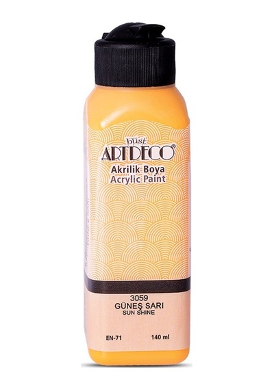 Artdeco Akrilik Boya 140 Ml Güneş Sarı 070r-3059 Çok Renkli