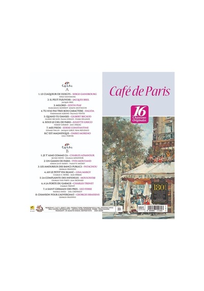 Cafe De Paris 16 Chansons Originales Renkli Vinyl Plak Lp