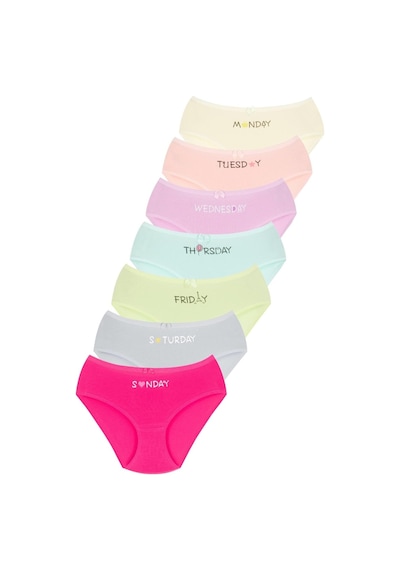 New Lilla 007 Kız Çoçuk Mix Color 7'li Paket Baskılı Külot V2-mix Colors Çok Renkli