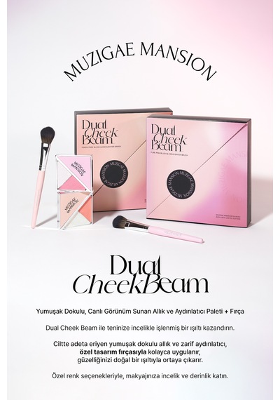 Allık Ve Aydınlatıcı Paleti + Fırça Seti Muzıgae Mansıon Dual Cheek Beam Set 02 Peach Fuzz 18180249