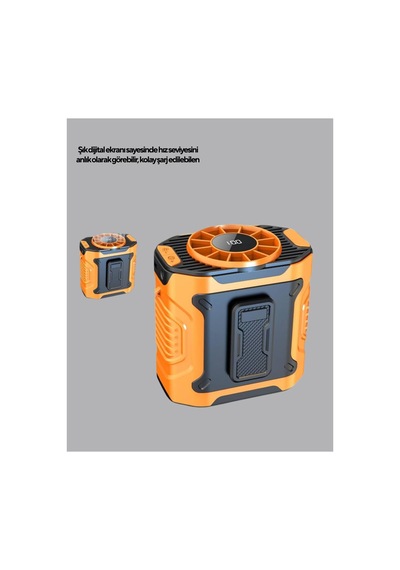 Turbo Mini Taşınabilir Fan 100 Kademeli Dijital Hız Kontrolü Ve Type-c Şarj - Hs08377852-7 Renkli Renkli