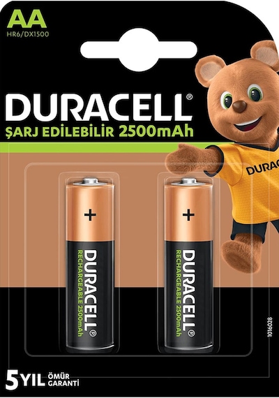 Şarjlı Pil Aa Kalem  2500Mah 2 Adet Duracell