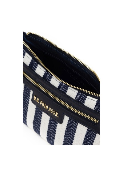U.S. Polo Assn. Kadın Lacivert Çizgili Kanvas Kol Çantası 50311436-VR033