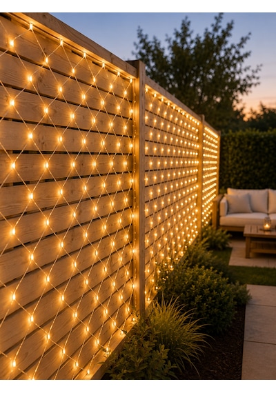 Led Ağ Işık Dekoratif File Aydınlatma Balkon Oda Ve Bahçe Süsleme Yeni Nesil Sarı