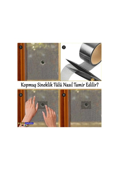 Sineklik Tamir Bandı 50mm X 2m Kendinden Yapışkanlı Yama Bandı Delik Ve Yırtık Onarım Evimdeyokyok