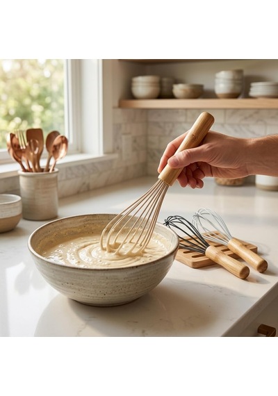 30 Cm Bambu Saplı Silikon Çırpıcı, Kek Hamuru Sos Krema Yumurta Ve Karışımlar İçin El Çırpıcısı, Yapışmaz Yüzeylere Uygun, 3 Renk Asorti Karışık Gönderim
