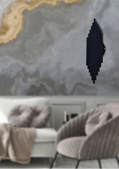 Modern Luxury Tak Çalıştır Aç Kapa Butonlu Pilli Aplik Siyah Duvar Aplik Siyah