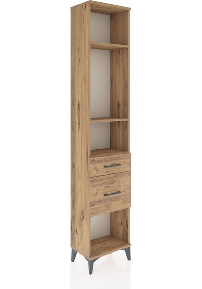 Arges Dolap 3 Raflı 2 Çekmeceli 44x30x221 Çam-çam Çam