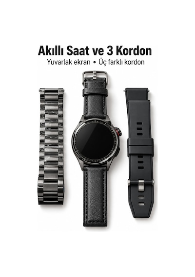 Mesaj Bildirimlerini Görüntüleyen Bluetooth Bağlantılı Şarjlı Akıllı Saat - Lisinya