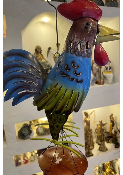 Deprem Çanı Rüzgar Zili Feng Shui Koruyucu Horoz Metal El İşi 5 Beş Metal Borulu