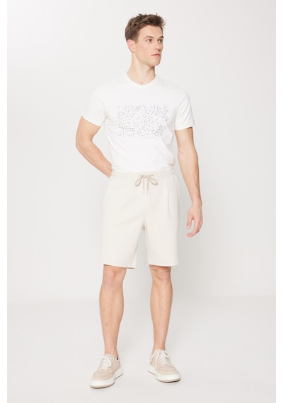 AC&Co / Altınyıldız Classics Erkek Bej Slim Fit Dar Kesim Pamuklu Yan Cepli Örme Şort Bej