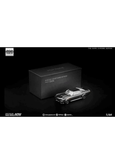 Pop Race 1:64 1967 Ford Shelby Mustang Gt500 Dark Chrome Limited Edition Prdc004 Model Araba Siyah