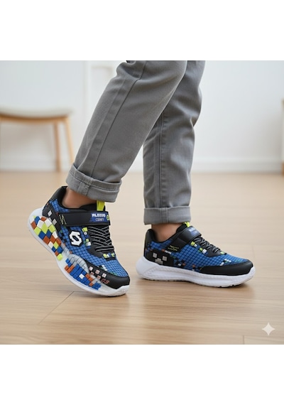 Alessio Crft 2.0 Model Rahat Tekstil Erkek Çocuk Spor Ayakkabı Crft-03 Siyah - Saks Mavi Alessio Crft 2.0 Model Rahat Tekstil Erkek Çocuk Spor Ayakkabı Crft-03 Siyah - Saks Mavi