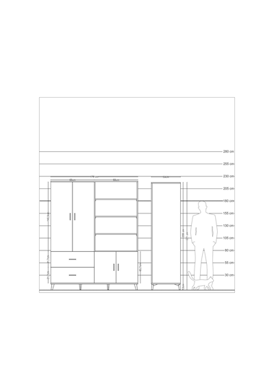 Kronos Gardrop 7 Raflı 2 Çekmeceli Tek Askılı 176x59x221 Çam-aytaşı/antrasit Aytaşı/antrasit Kronos Gardrop 7 Raflı 2 Çekmeceli Tek Askılı 176x59x221 Çam-aytaşı/antrasit Aytaşı/antrasit