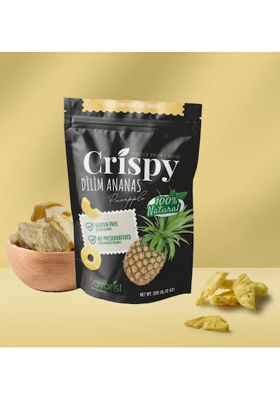 Dondurularak Kurutulmuş Ananas Dilimleri 20 Gram 2'li Paket
