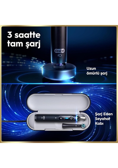 Oral-b İo9 Şarjlı/elektrikli Diş Fırçası, 2'li Set, Rose Quartz &amp Siyah, 2 Fırça Başlığı, Hızlı Manyet Diğer