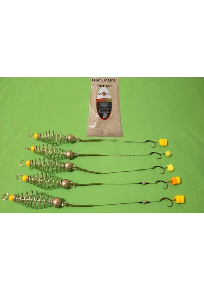 Sazan Avı 30 Gr Yaylı Karışık Rig Takımı Hamur Unlu (5'Li Set)