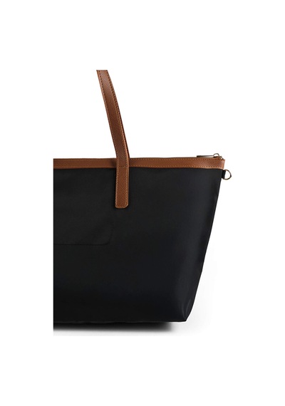 Faik Sönmez Suni Deri Detaylı Tote Bag Çanta Büyük W26cnt008 Uw26cnt00810 Siyah