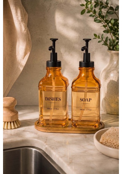 Amber Kare 2'li Sıvı Sabunluk Seti 500 Ml