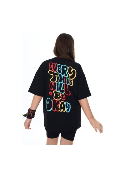 Ekkokids Kız Çocuk Good Yazılı Tshirt-14043 Siyah