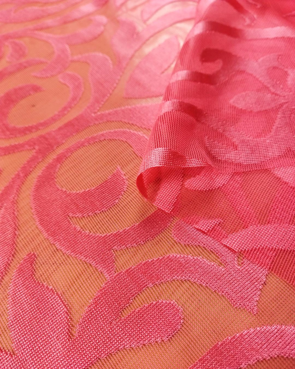 Hafif Parlak Tül Pembe Renkte En 140 Cm X Boy 260 Cm -3606