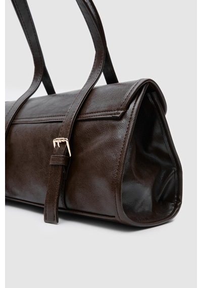 Shule Bags Calvino Vintage Baget Çanta Acı Kahve Acı Kahve