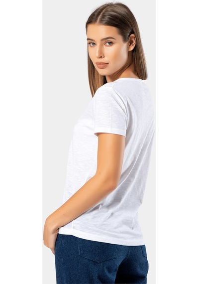 Wtshirt Paris U Yaka Kadın T-shirt Beyaz 001