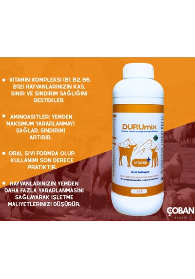 Durumix Hayvan Sağlığına B1, B2, B6, B12 Desteği