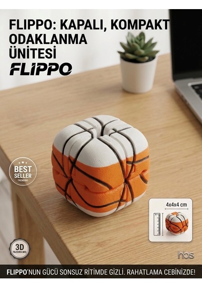 Hbs Art Design Flıppo Basketbol Stres Oyuncag I - 4x4cm Masaüstü Fidget