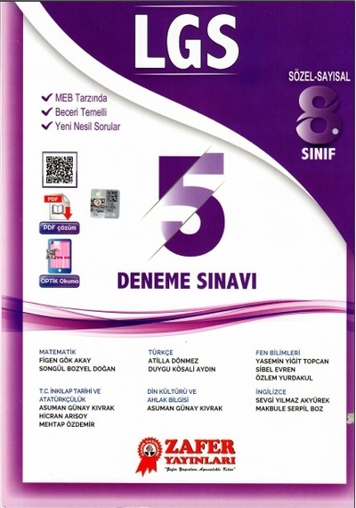 8.Sınıf LGS 5'li Deneme- Zafer Yayınları