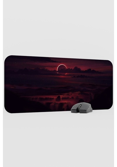 Dijital Gökyüzü Bulut Gün Batımı V4 70x30 Xl Gaming Kauçuk Kaymaz Taban Mouse Pad Fare Altlığı