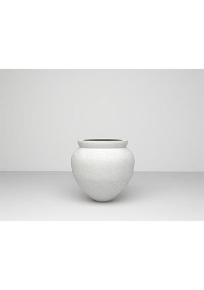 Nuano Consept Fulya Serisi Yuvarlak Saksı Beyaz 50x50