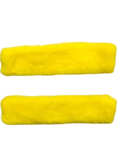 Peluş Seyahat Emniyet Kemer Pedi Kılıfı 2'li Sarı Renk