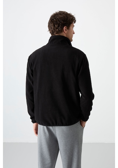 Tommy Life Dik Yaka Yarım Fermuarlı 2li Paket Siyah-gri Melanj Erkek Polar Sweatshirt - 87891 Siyah - Gri