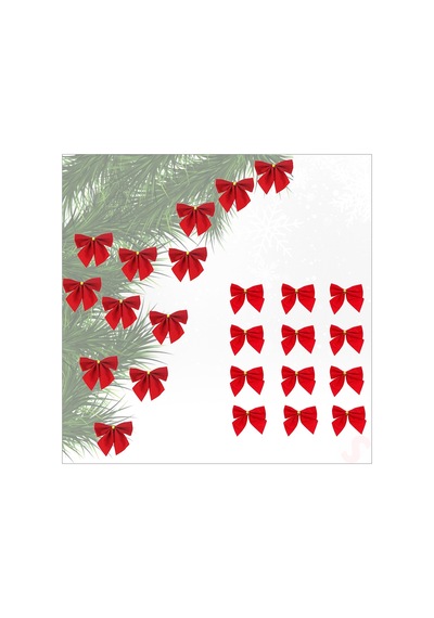 Yılbaşı Kadife Fiyonk Süs, 5,5 Cm X 12 Adet
