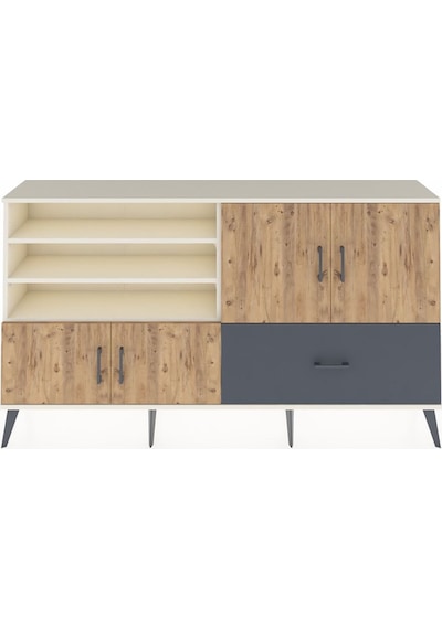 Arges Konsol 5 Raflı Tek Çekmeceli 4 Kapaklı 176x30x99 Aytaşı-çam Aytaşı-çam/antrasit Arges Konsol 5 Raflı Tek Çekmeceli 4 Kapaklı 176x30x99 Aytaşı-çam Aytaşı-çam/antrasit
