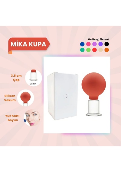 Silikon Vakumlu Mika Yüz Masaj Kupası No:3 Turuncu Çok Renkli