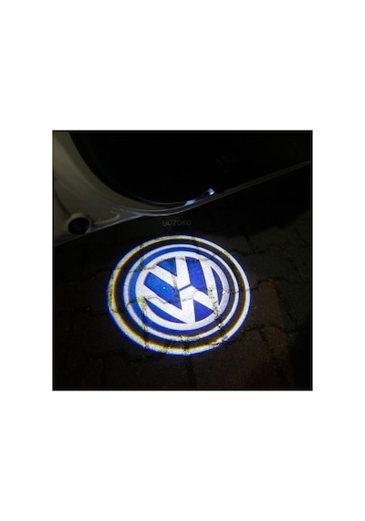 Volkswagen Vw Kapı Altı Led Logo Işığı 2 Adet Sensörlü Pilli Yapıştırmalı Karşılama Projektörü