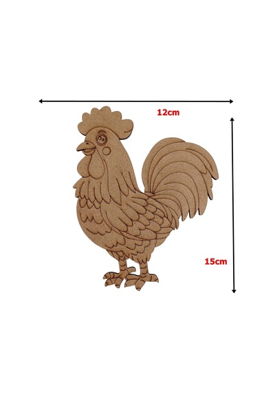 Boyanabilir Ahşap Horoz Figürü 15x12 Cm 10 Adet