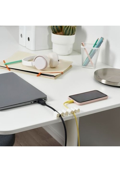 Ikea Kalkstuff Kablo Tutucu, Beyaz, 3'lü Set
