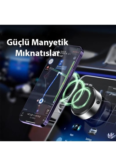 Lexroo Mobile Universal Süper Manyetik Vakum Adsorpsiyonlu Araç İçi Telefon Tutucu, Masaüstü, Duvar Standart