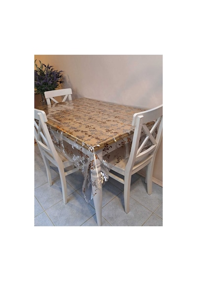 Şeffaf 0.018 Mm Pvc Muşamba - Desenli Silinebilir Şeffaf Masa Örtüsü 16ns41 Kahverengi