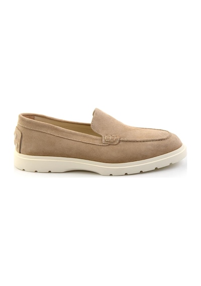 Bambi Bej Hakiki Deri Erkek Loafer Ayakkabı E01087112702 Bej