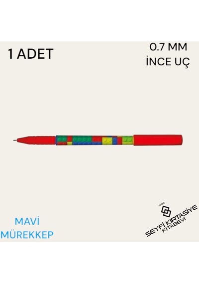 Desenli Gövde Jel Tükenmez Kalem Mavi Mürekkep 0.7 Mm İğne Uç İnceliği 12