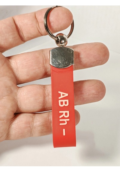 Ab Rh - Negatif Kan Grubu Silikon Anahtarlık Acil Durumlar İçin Hayati Bilgi Çok Renkli