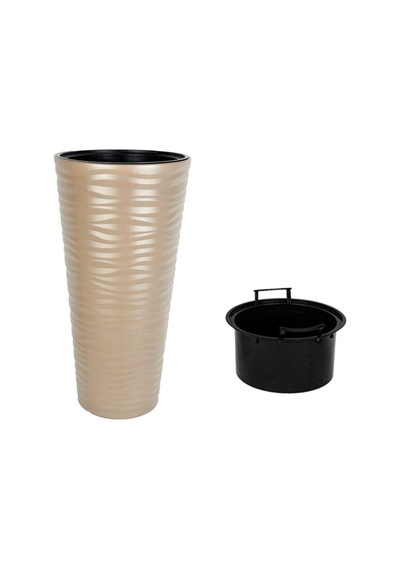 Dore Renk Kumsal Vazo Dekoratif Uzun Saksı 5.5 lt  30*57cm