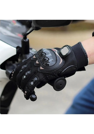 Motosiklet Eldiveni Avuç Içi Korumalı Dokunmatik Uzun Siyah Motor Eldiven Kemik Motorcu Eldiveni M 3