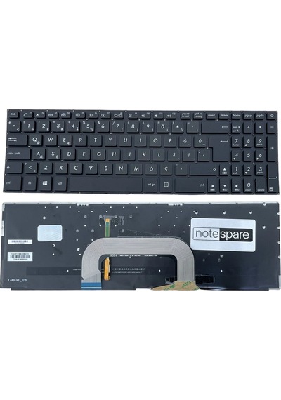 Asus Uyumlu Vivobook Pro 17 N705ud-gc078t, 17 N705ud-gc079t Işıklı Klavye Siyah Tr